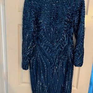 Nightway Collections Sequin dress in Sapphire Blue, Size 14